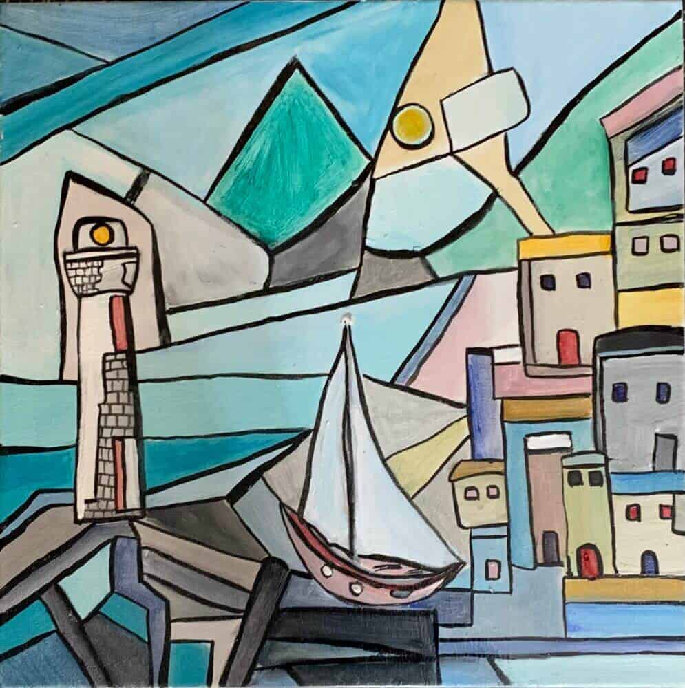 Καμβάς 40Χ40 με ακρυλικά χρωματα