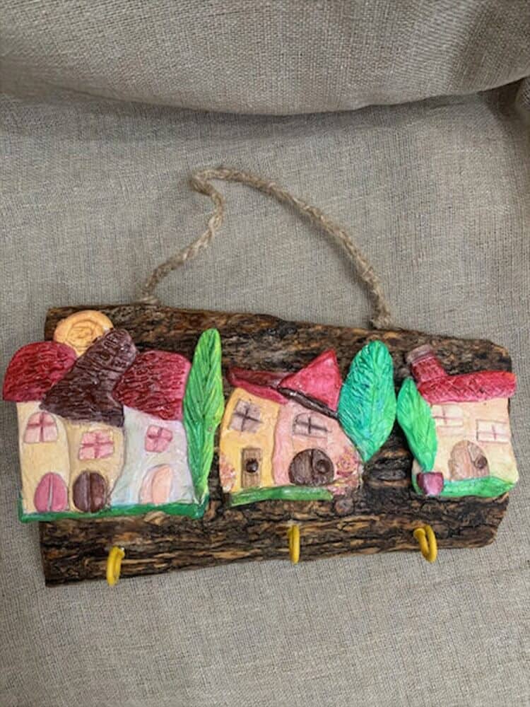 Κλειδοθήκη Τοίχου Ξύλινη 3 θέσεων