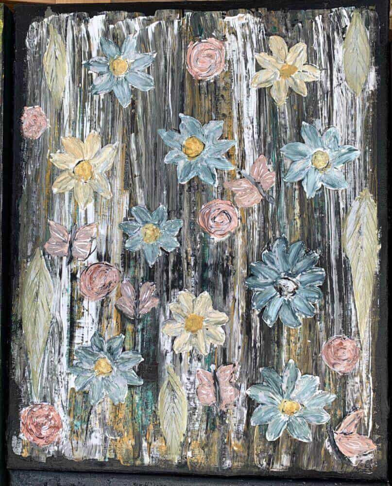 Καμβάς 40Χ50 με πάστα διαμόρφωσης και ακρυλικά