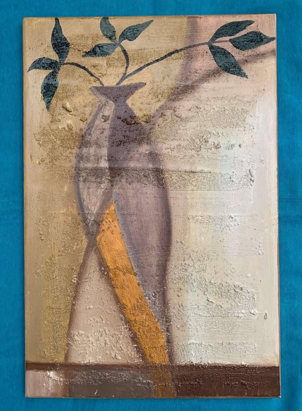 Καμβάς 50Χ60 με ακρυλικά και τσιμέντο