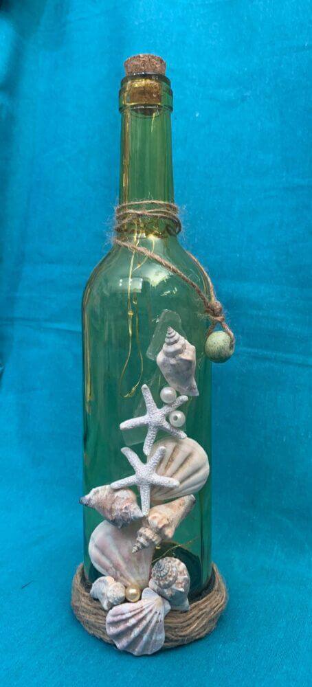 Διακοσμητικό μπουκάλι με Κοχύλια και LED