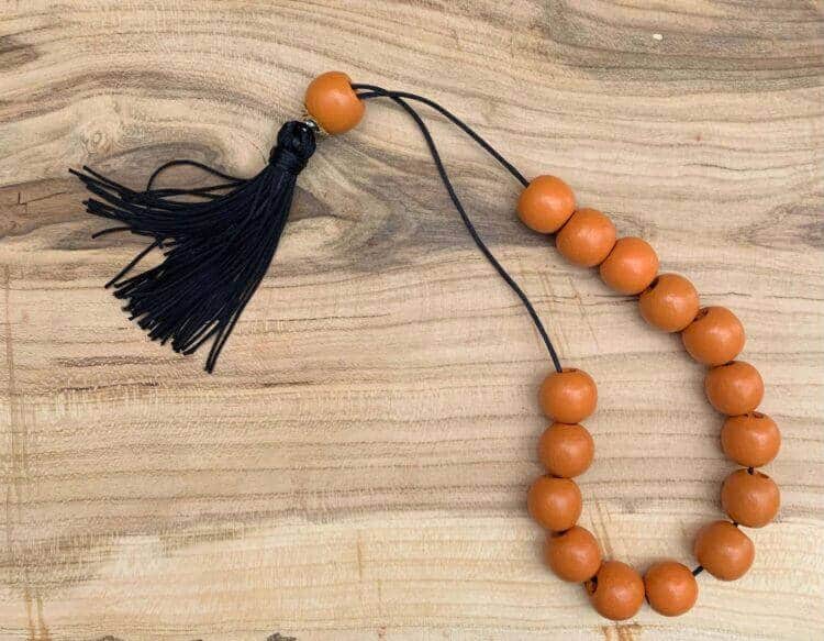 Κομπολόι από ξύλινη χάντρα