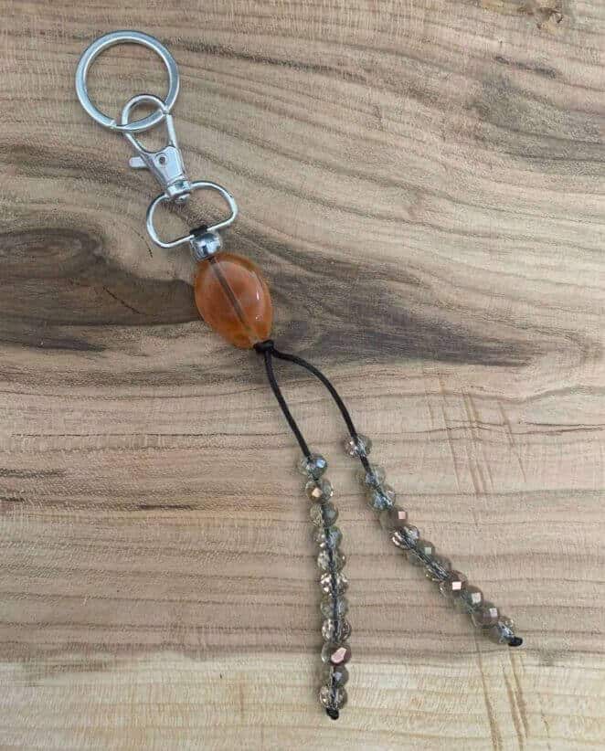 ΜΠΡΕΛΟΚ με χάντρες πορτοκαλί πέτρα