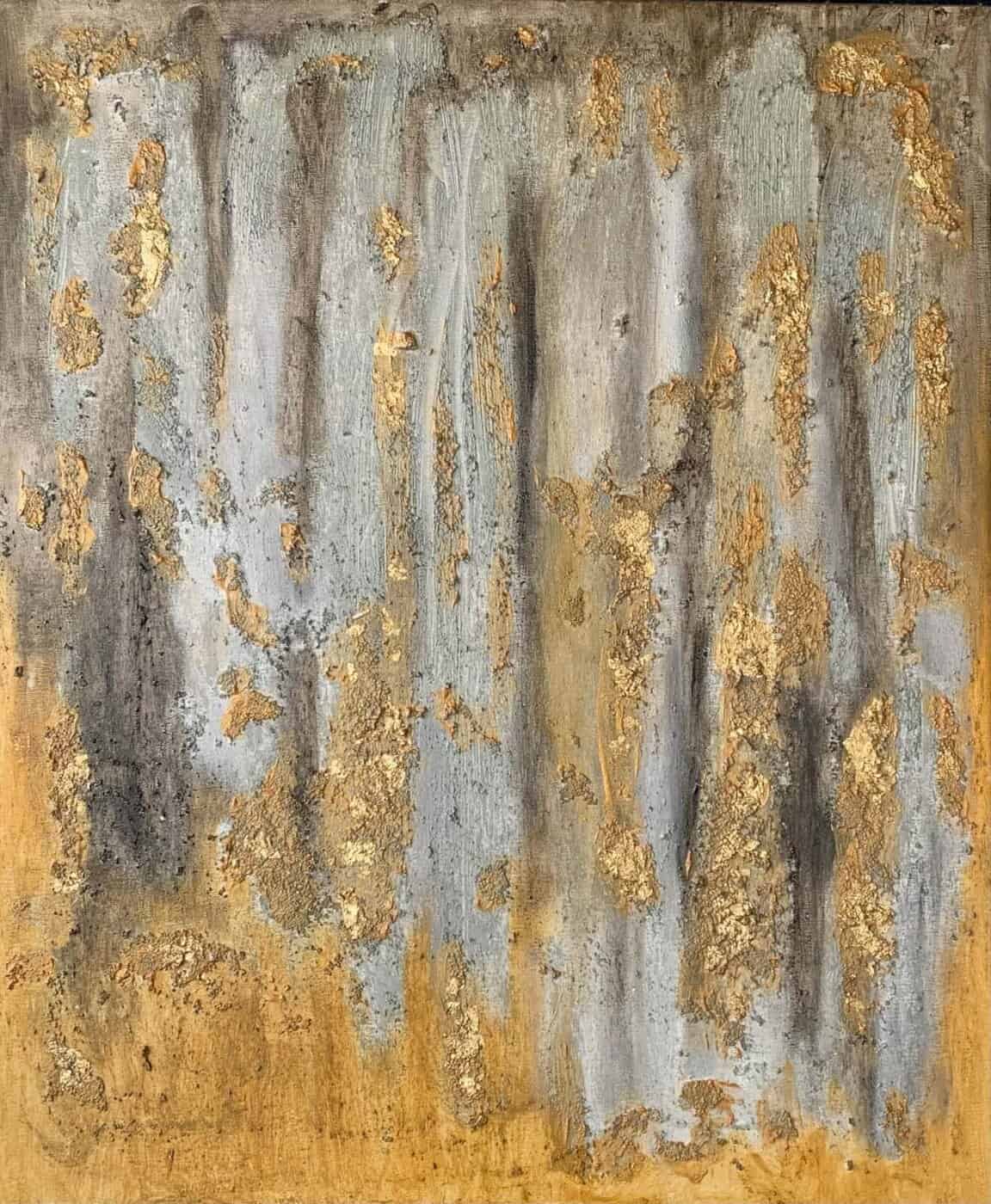 Καμβάς 50Χ60 με ακρυλικά και τσιμέντο GOLD