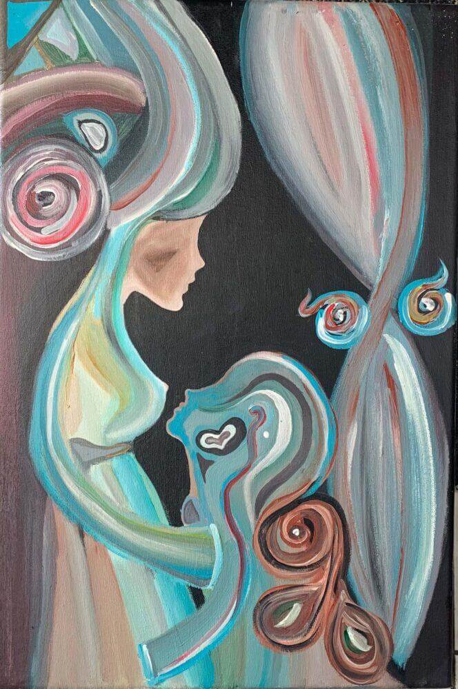 IMG_5924 Καμβάς 40Χ60 με ακρυλικά MOTHER - Image 1