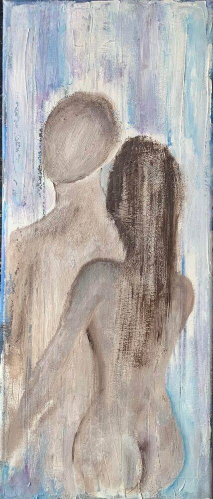 Καμβάς 30Χ70 με ακρυλικά IN LOVE