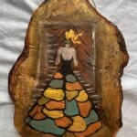 Διακοσμητικό από κορμό ζωγραφισμένο