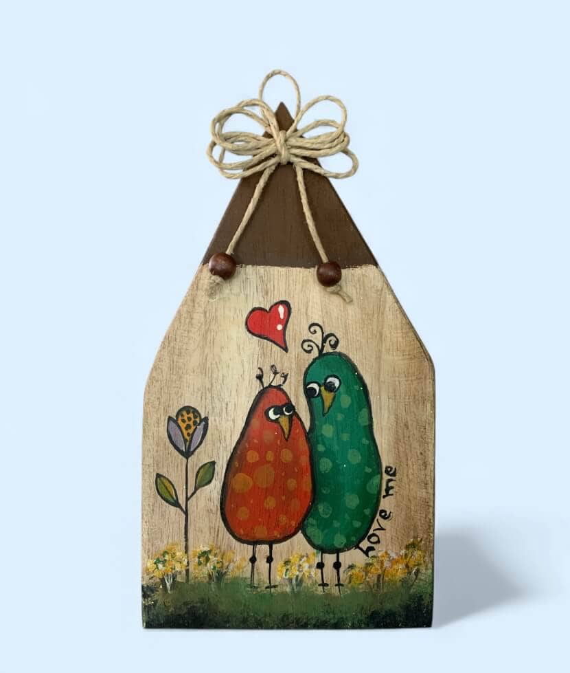 Κρεμαστό διακοσμητικό BIRDS ζωγραφισμένο