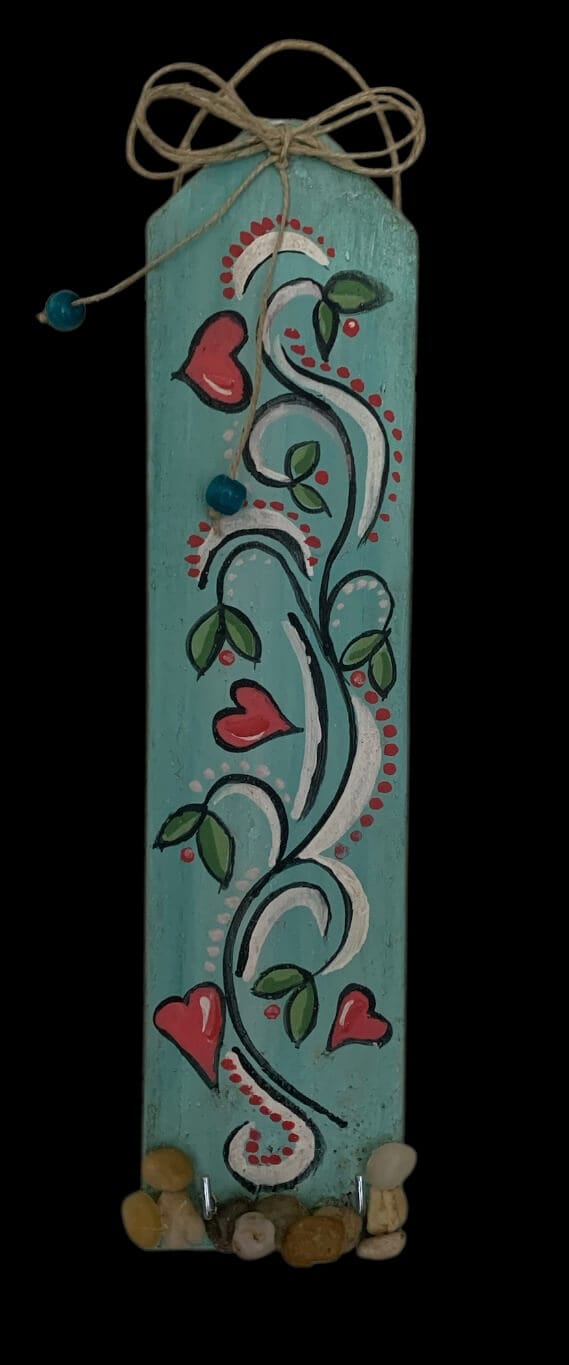 Κλειδοθήκη ζωγραφισμένη Κλάδα τυρκουάζ