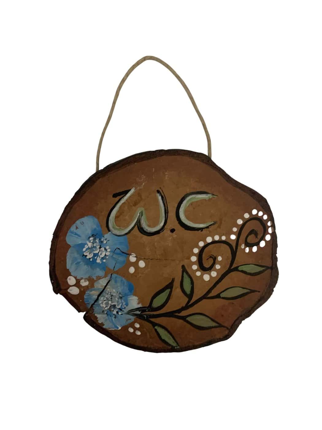 Κρεμαστό διακοσμητικό W.C σε κορμό ζωγραφισμένο