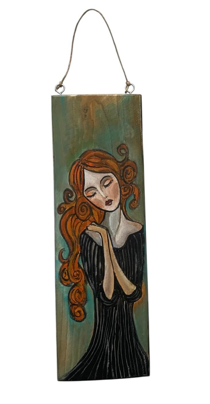 Κρεμαστό διακοσμητικό ΚΟΚΚΙΝΑ ΜΑΛΛΙΑ ζωγραφισμένο