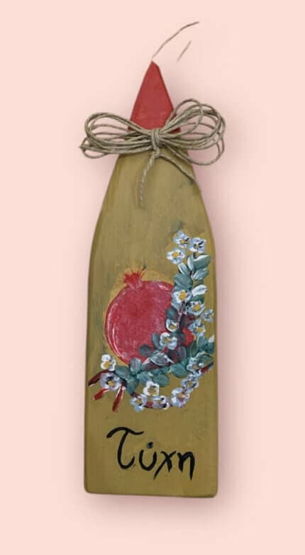 Χριστουγεννιάτικο κρεμαστό διακοσμητικό γούρι ζωγραφισμένο